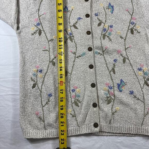 Northern Reflections Women’s Floral Embroidered Button Cardigan Sweater - Picture 6 of 13
